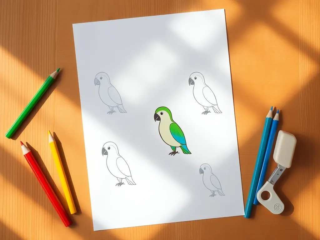 Jak narysować papuge dla dzieci? Prosty poradnik krok po kroku