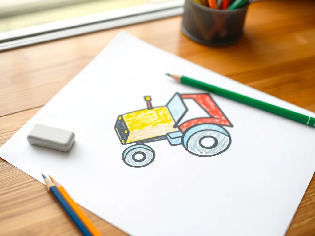 Jak narysować traktor dla dzieci? Prosty poradnik krok po kroku